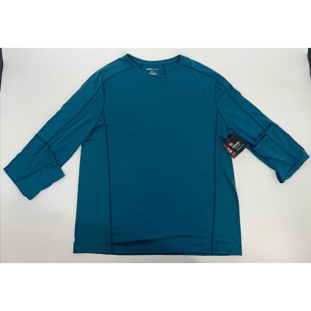 Men's SWISSTECH Long Sleeve Shirt Size‎ L (42-44) Dark Teal Performance Gear